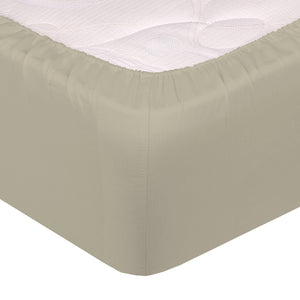 Lenzuolo Sotto Singolo con Angoli ed Elastico Tinta Unita Tortora