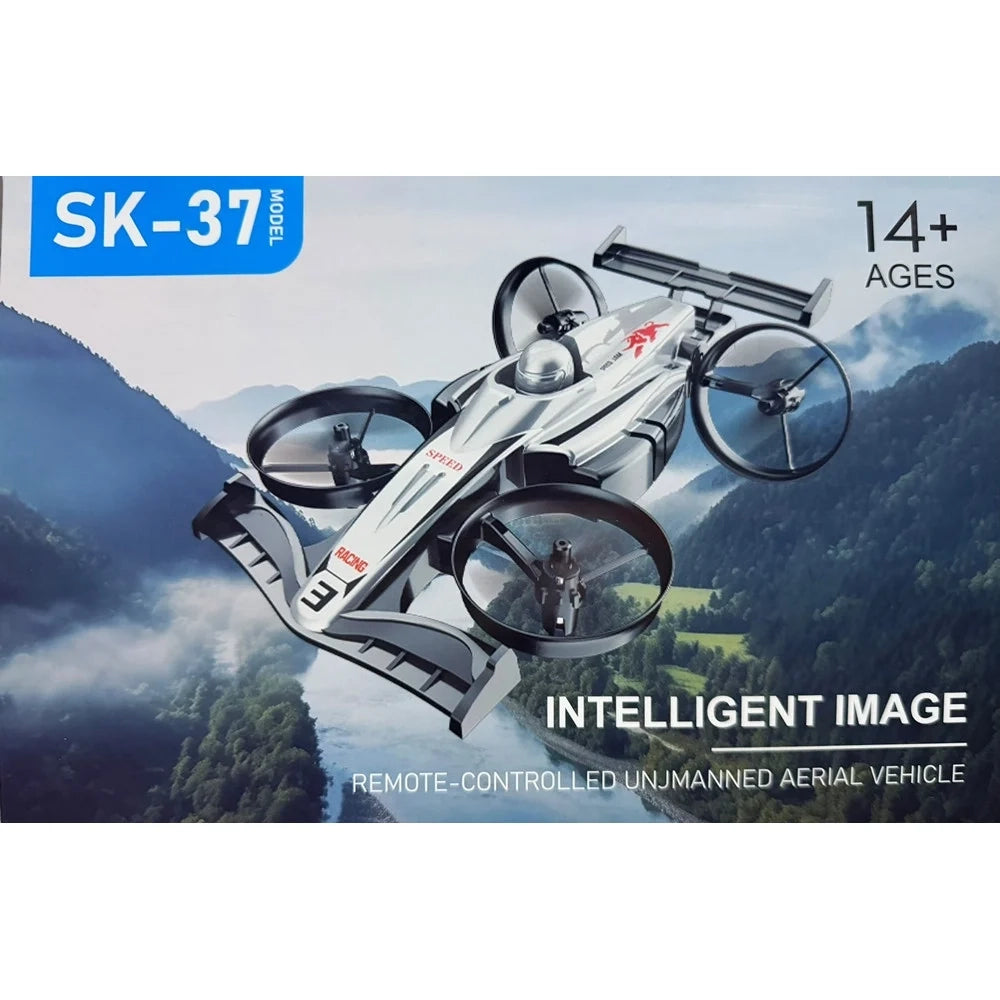 Trade Shop - Drone Telecomandato 2in1 Design Aerodinamico Auto Da Corsa Gioco Per Ragazzi 14+anni Sk-37 -