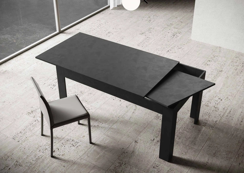 Tavolo Allungabile 160-220x90x77 cm Bibi Antracite Spatolato