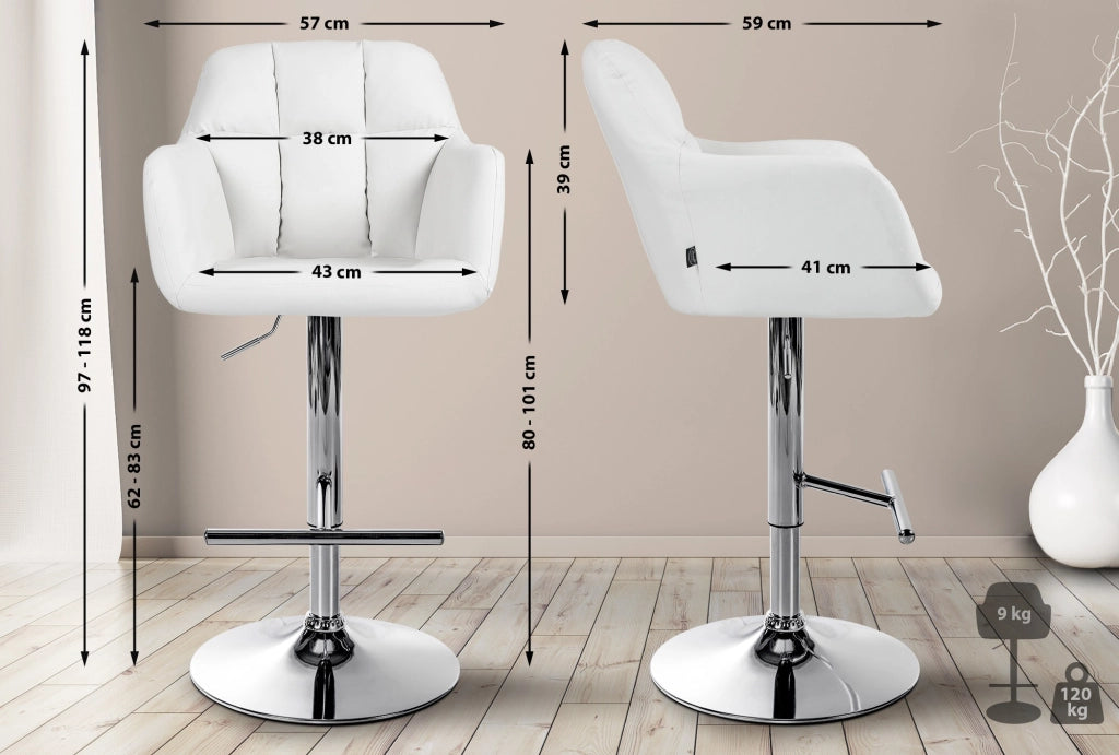 Barhocker Natoma Kunstleder chrom