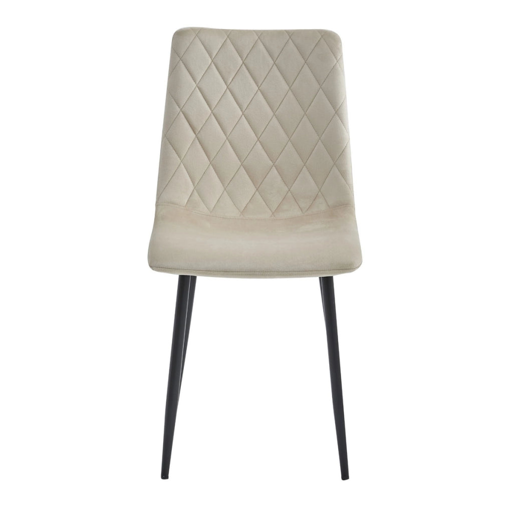 Set di 2 sedie Turin in velluto beige e metallo nero