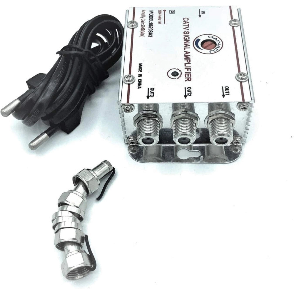 Trade Shop - Amplificatore Segnale Tv Sdoppiatore Antenna 3 Uscite Digitale Terrestre -