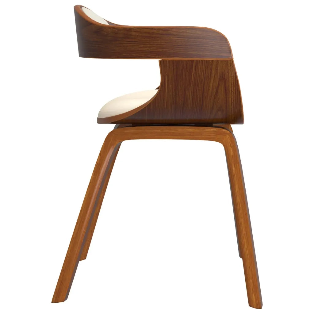 Sedie da Pranzo 6 pz Crema in Legno Curvato e Similpelle