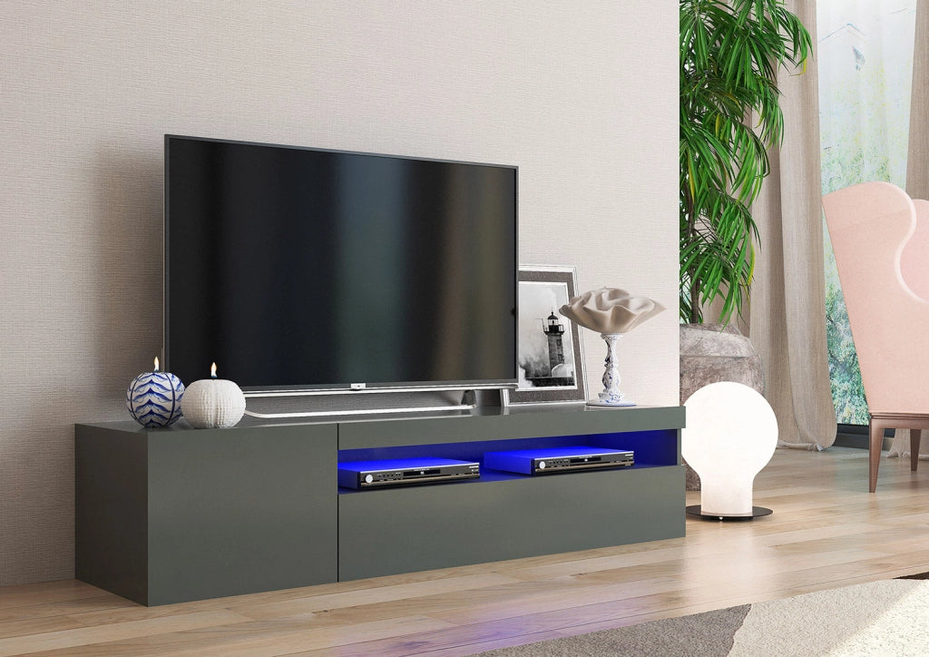 Mobile TV 2 Ante 154,9x40x36,5 cm Daiquiri Antracite Lucido
