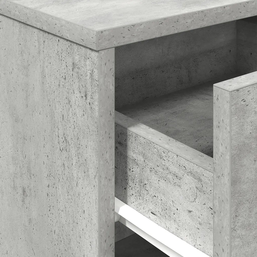Comodini 2 pz con Cassetto-Set di 2 Tavolino da notte Grigio Cemento 40x34x50 cm