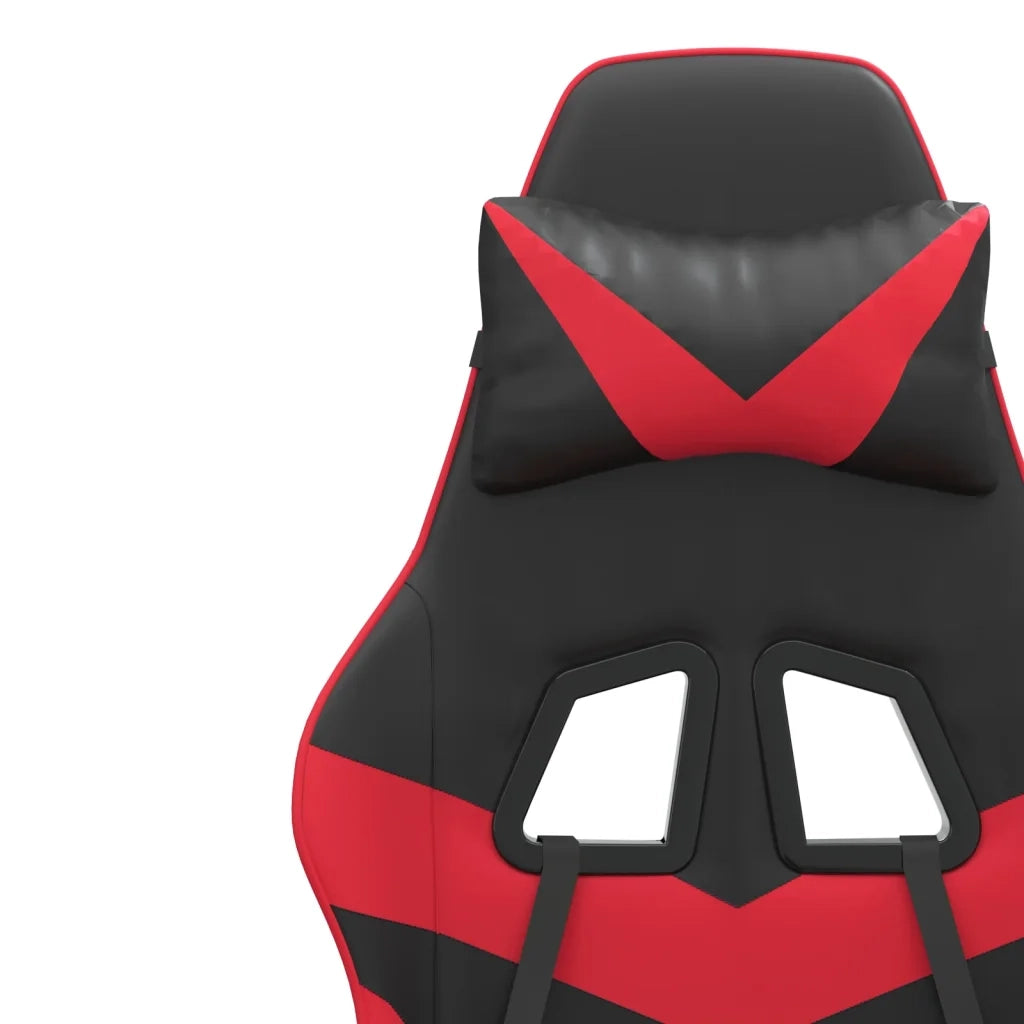 Sedia da Gaming Girevole Poggiapiedi Nero e Rosso Similpelle 349556