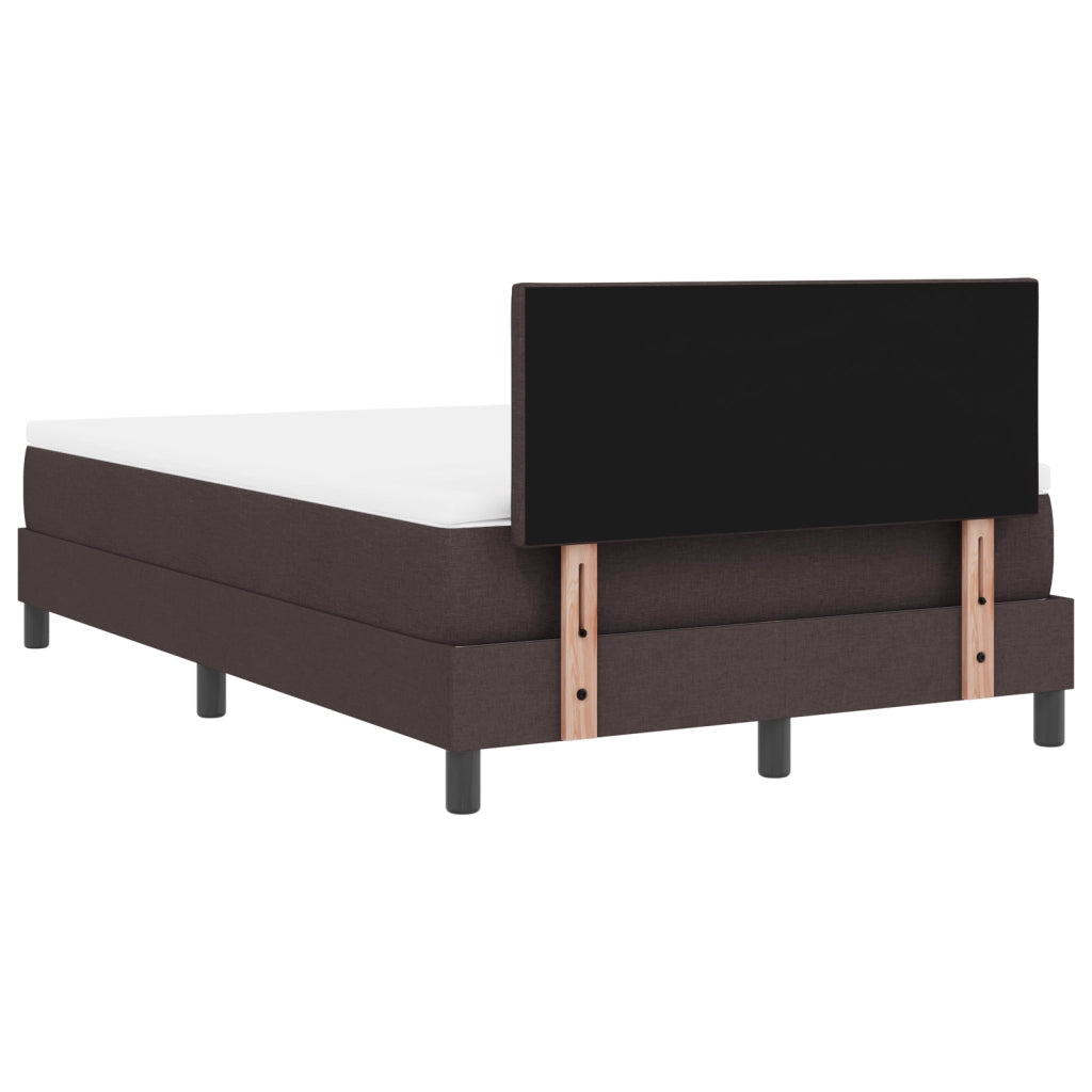 Letto con box spring e materasso marrone scuro 120x200 cm tessuto