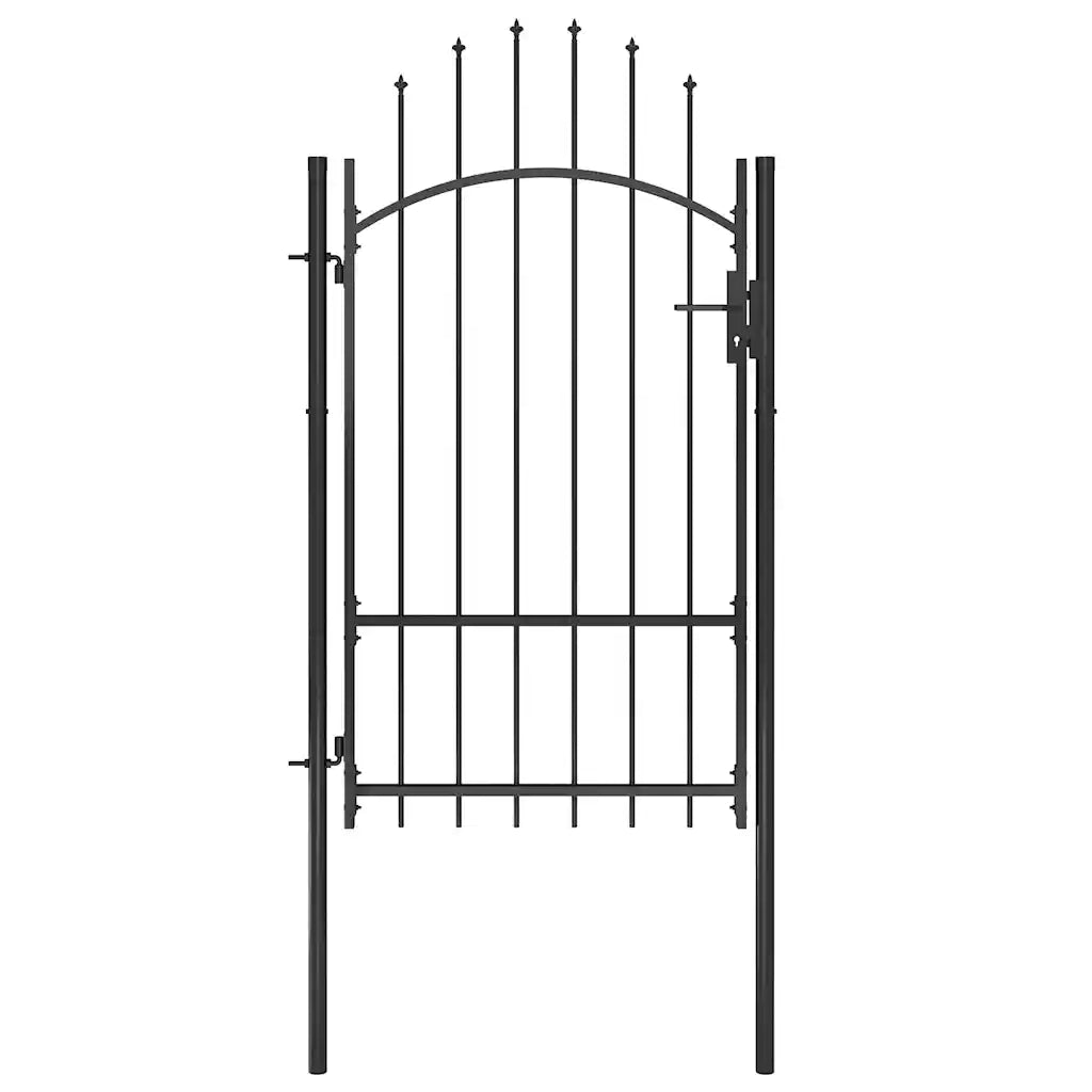 Cancello da Giardino in Acciaio-Porta da giardino 1x2,2 m Nero