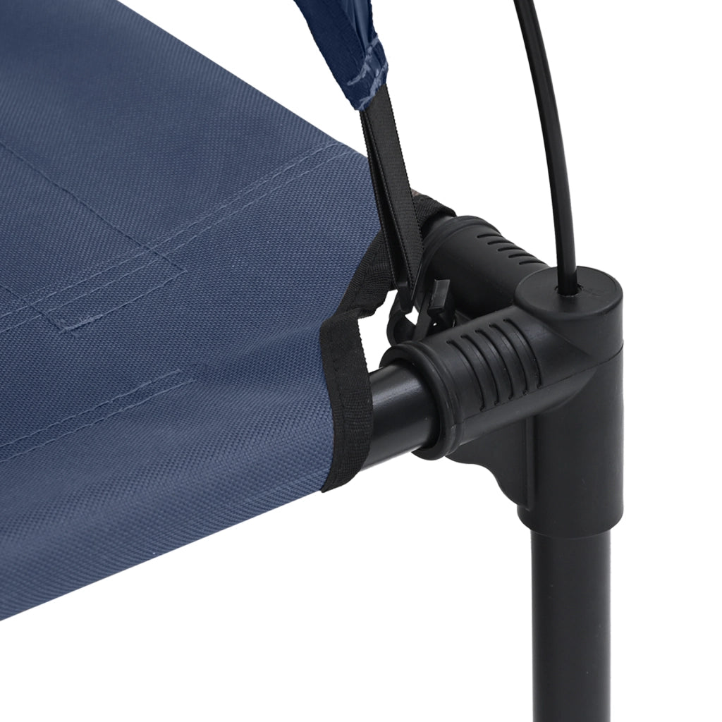 Letto Rialzato per Cani con Tetto Rimovibile Blu Navy L Acciaio