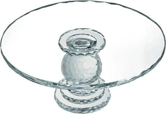 Piattaforma di esposizione per torte - Piatto di cristallo chiaro da 26.7 cm - Supporto per dessert per festa di matrimonio - Trattoria decorativa