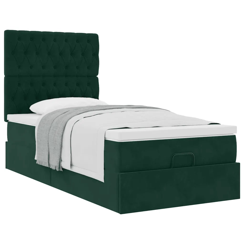 Struttura Letto Pouf con Materassi 90x190 cm in Velluto 3313514