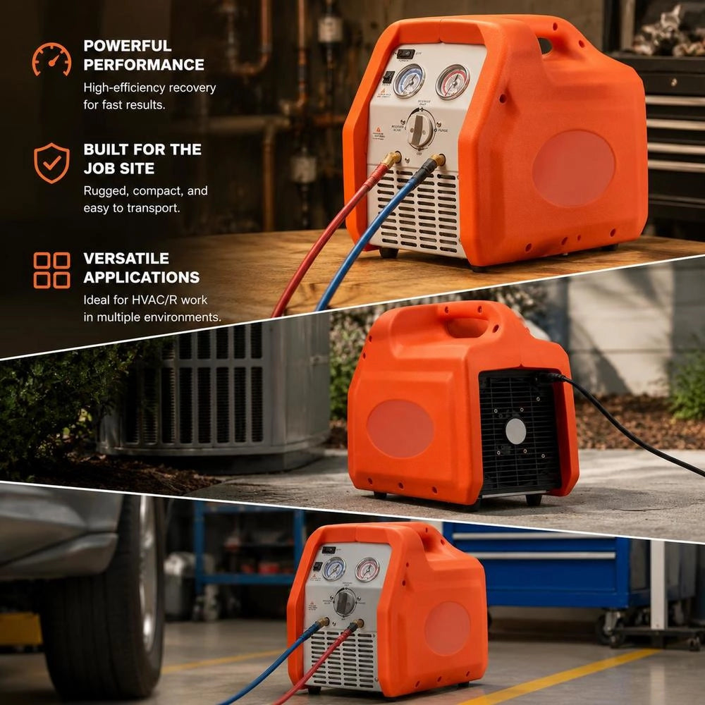 Refrigerant Recovery Unit, Refrigerant Recovery Station, 3/4 Hp, Refrigerant Recovery Machine, 220-240 V, 2.2 Kg/min