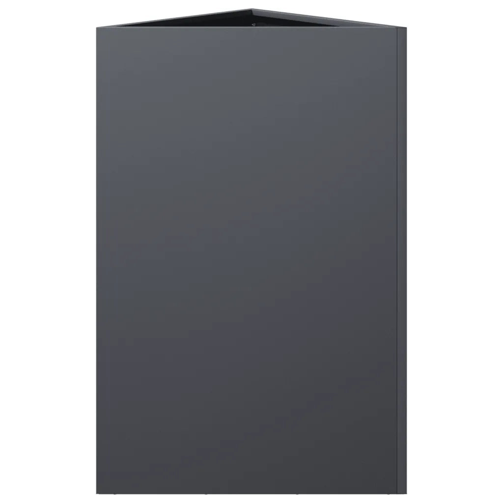 Fioriera da Giardino Antracite Triangolare 50x43x75 cm Acciaio 851175