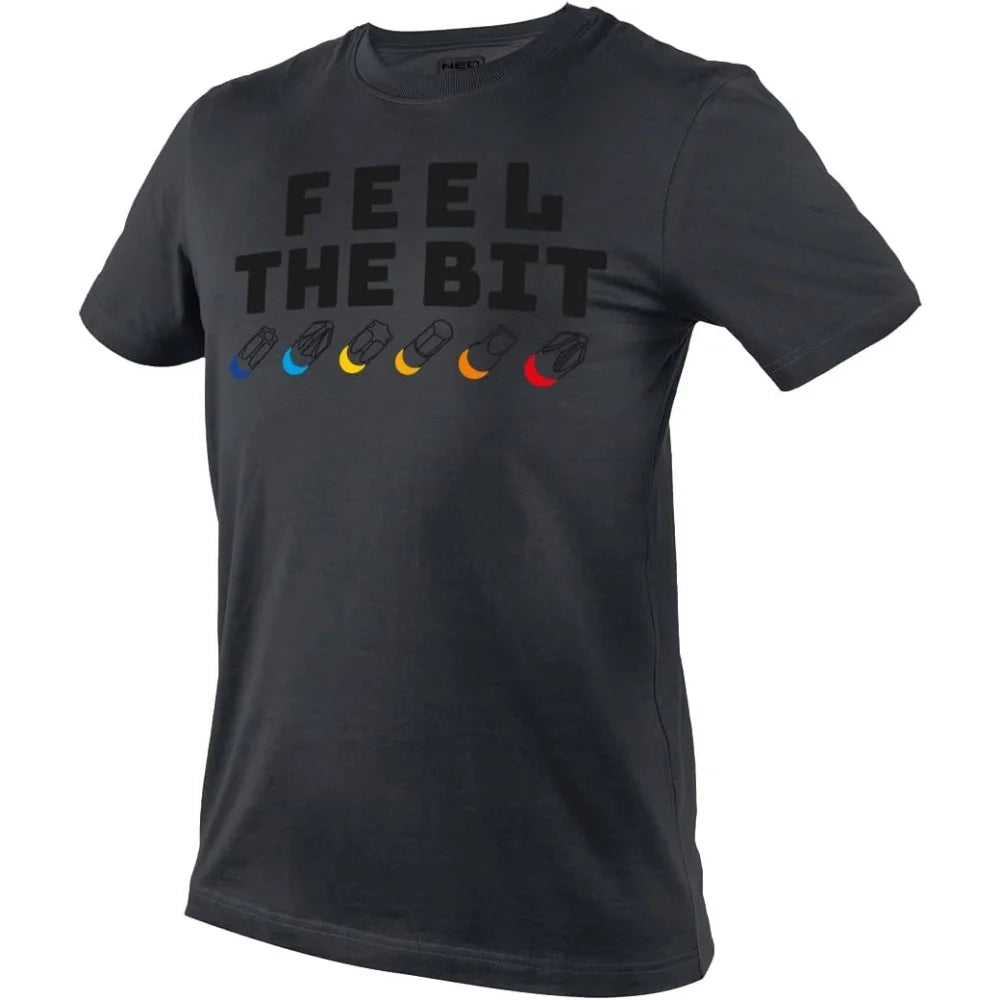 Topex 81-641-m t-shirt con stamp a feel the bit, taglia m