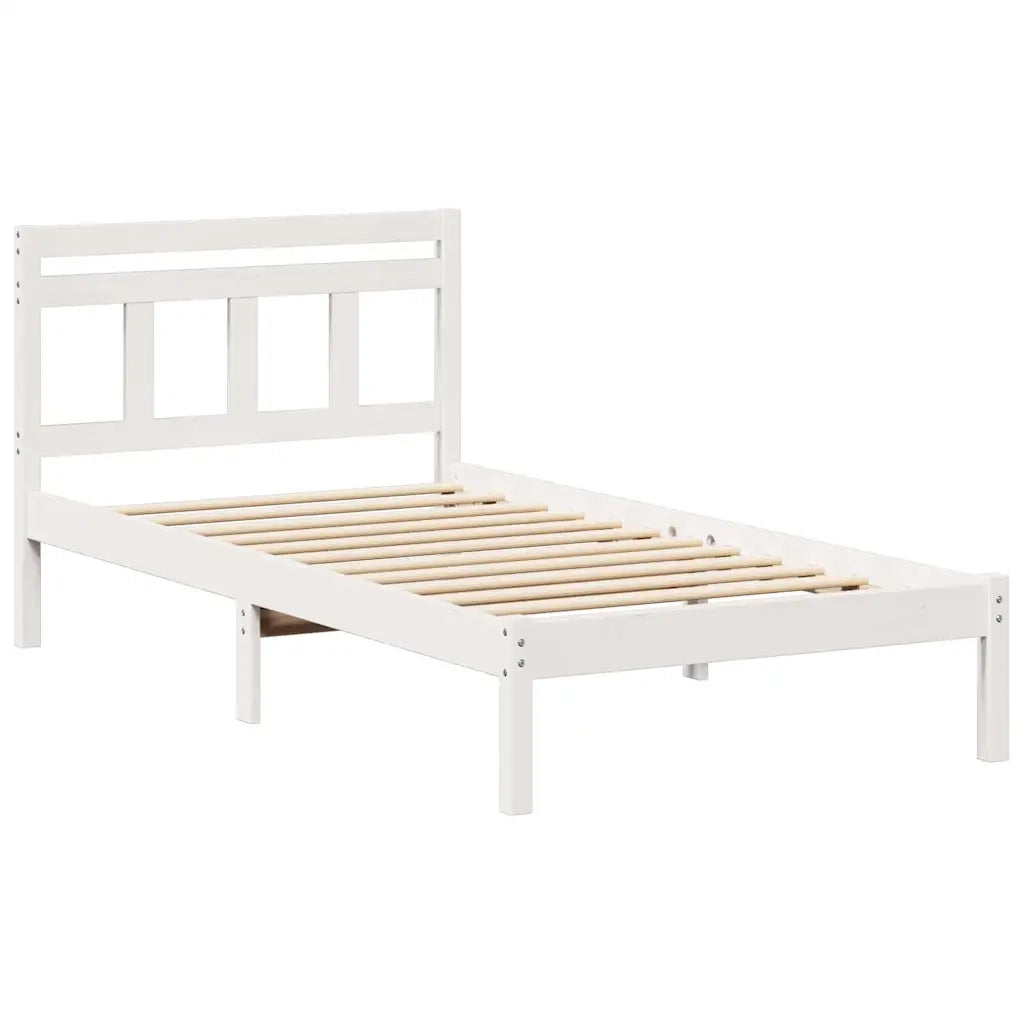 Struttura del letto Bianco 90 x 200 cm Pino massello 872348