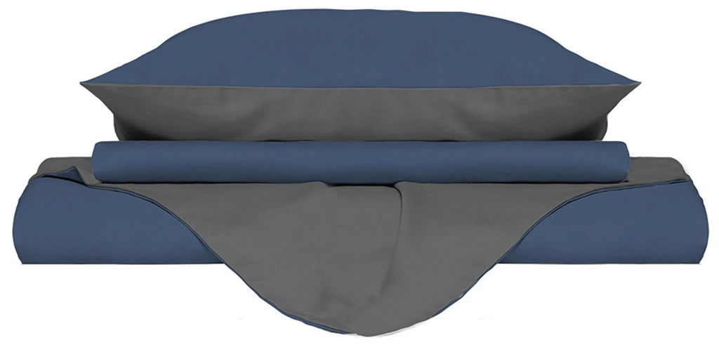 Copripiumino con Sacco e Federe Doubleface Avio/Fumo Matrimoniale