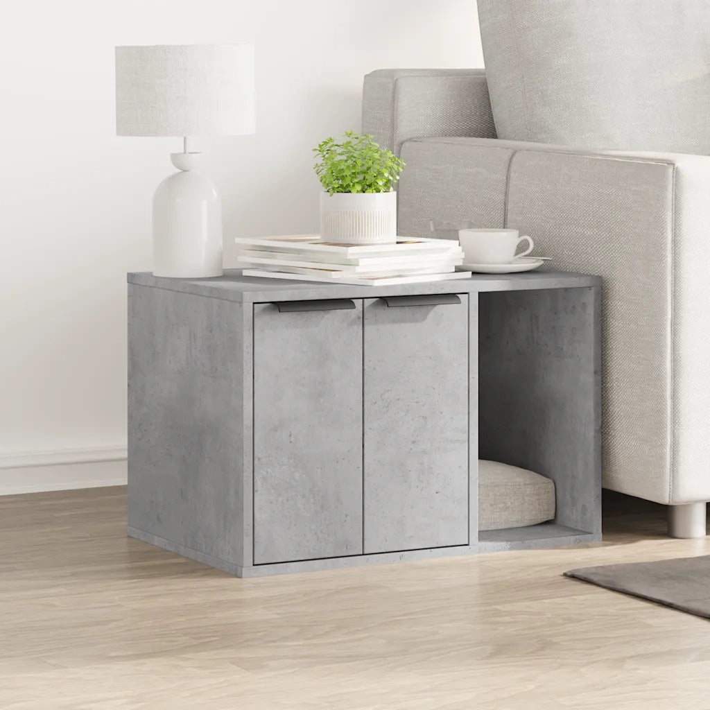 Recinto Lettiera Gatti Grigio Cemento 60x40x40 cm in Truciolato