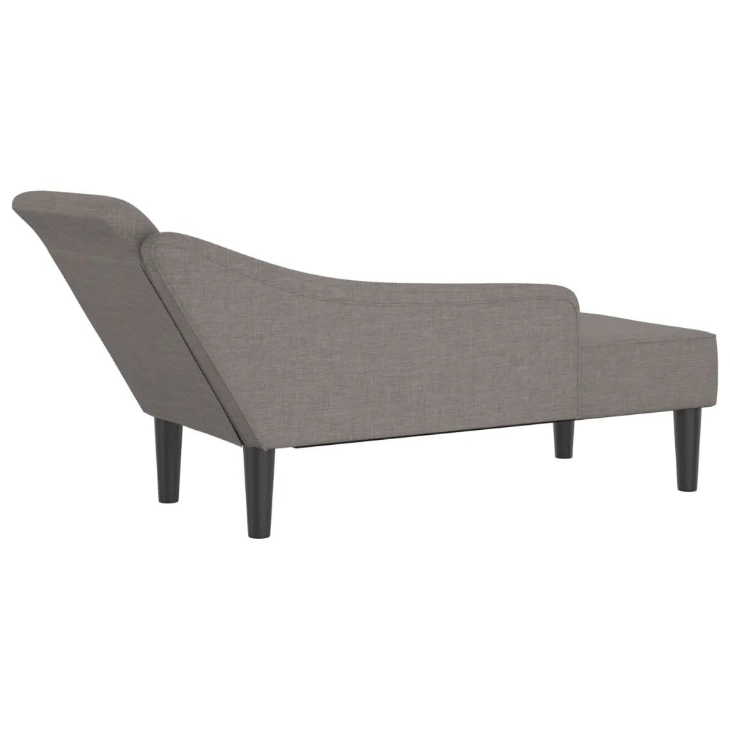 Chaise Longue con Cuscini Tortora in Tessuto CFW3529128