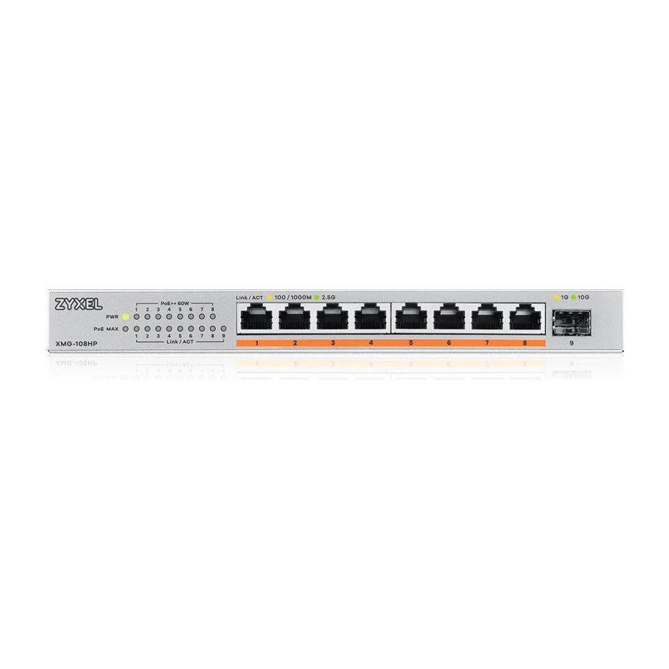 Zyxel XMG-108HP Switch Ethernet 2.5G non gestito con Power over Ethernet (PoE) (100/1000/2500)