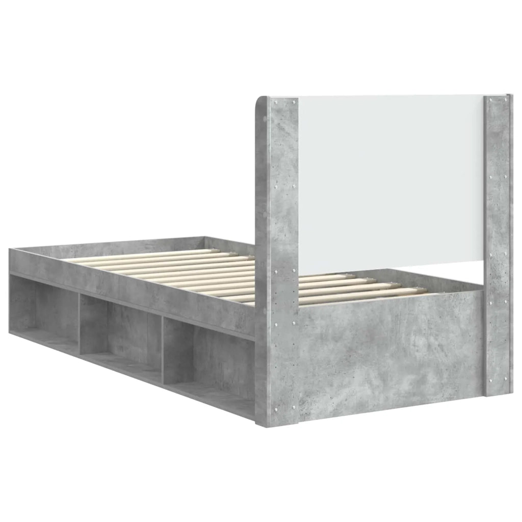 Struttura del letto con stoccaggio e testata-Giroletto con contenitore Grigio Cemento 963556