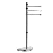Accessori Bagno da Terra in Acciaio Inox – Piantana Porta Rotolo Carta Igienica con Scopino Water / Porta Salviette Multibraccio – Design Moderno Antiruggine, Base Stabile, Facile da Pulire Modello Eliana