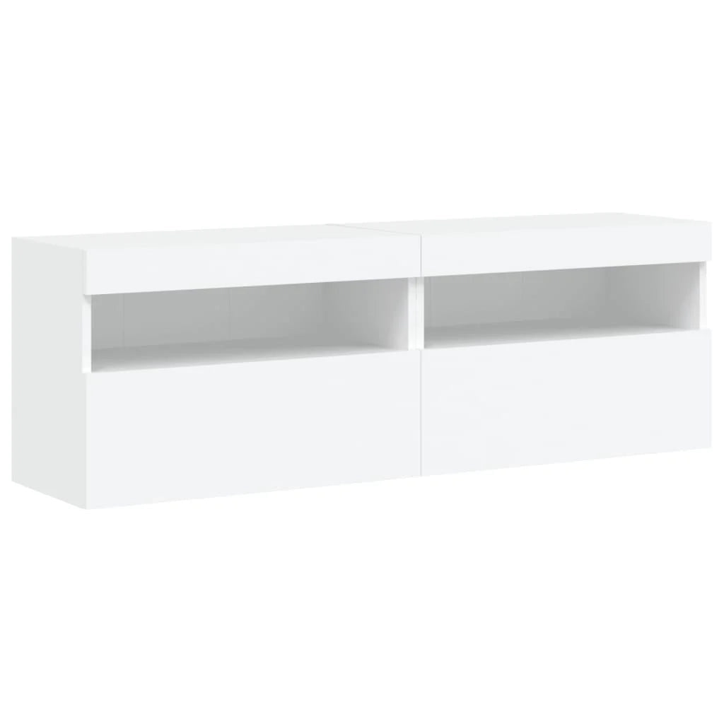 Set di mobili credenza TV soggiorno camera da letto parete soggiorno x 7 pezzi con luci LED bianco 02_0025357