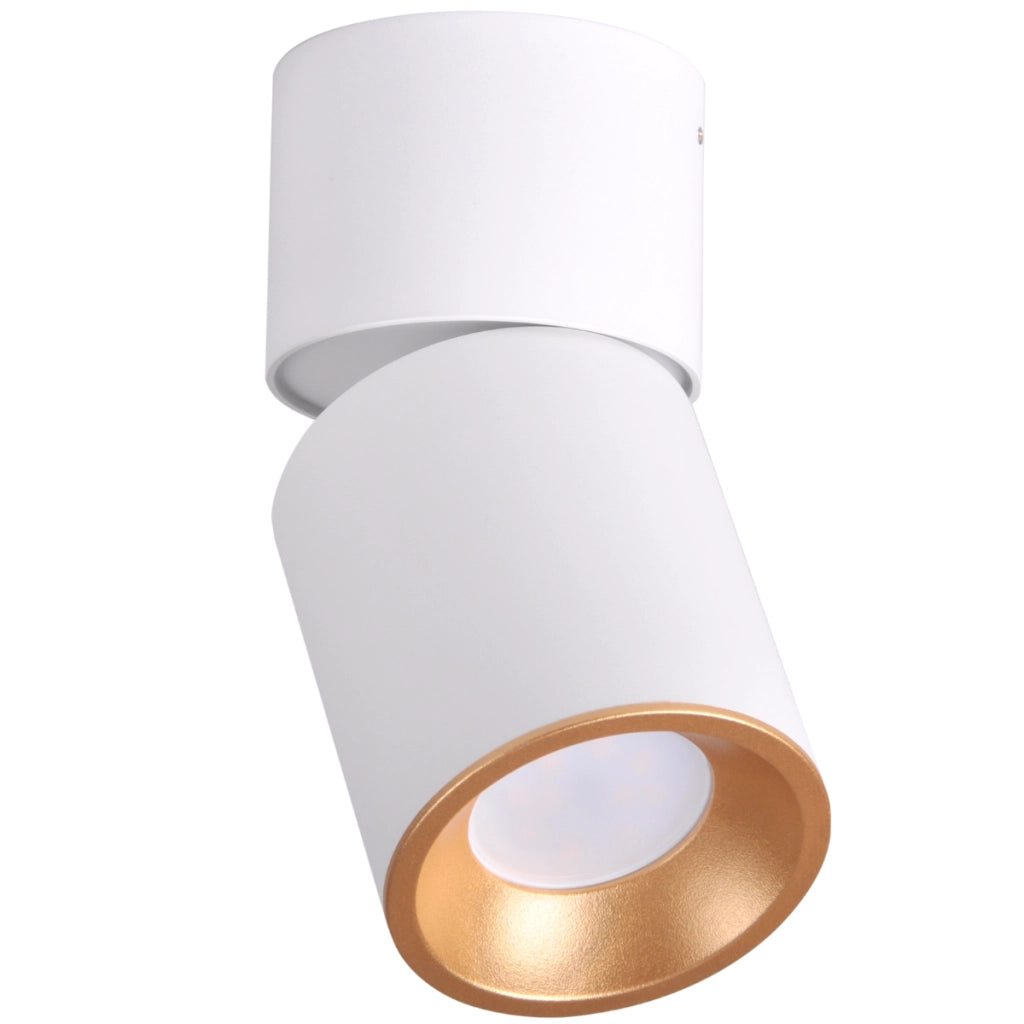 Faretto soffitto orientabile GU10 bianco oro NIXA Polux