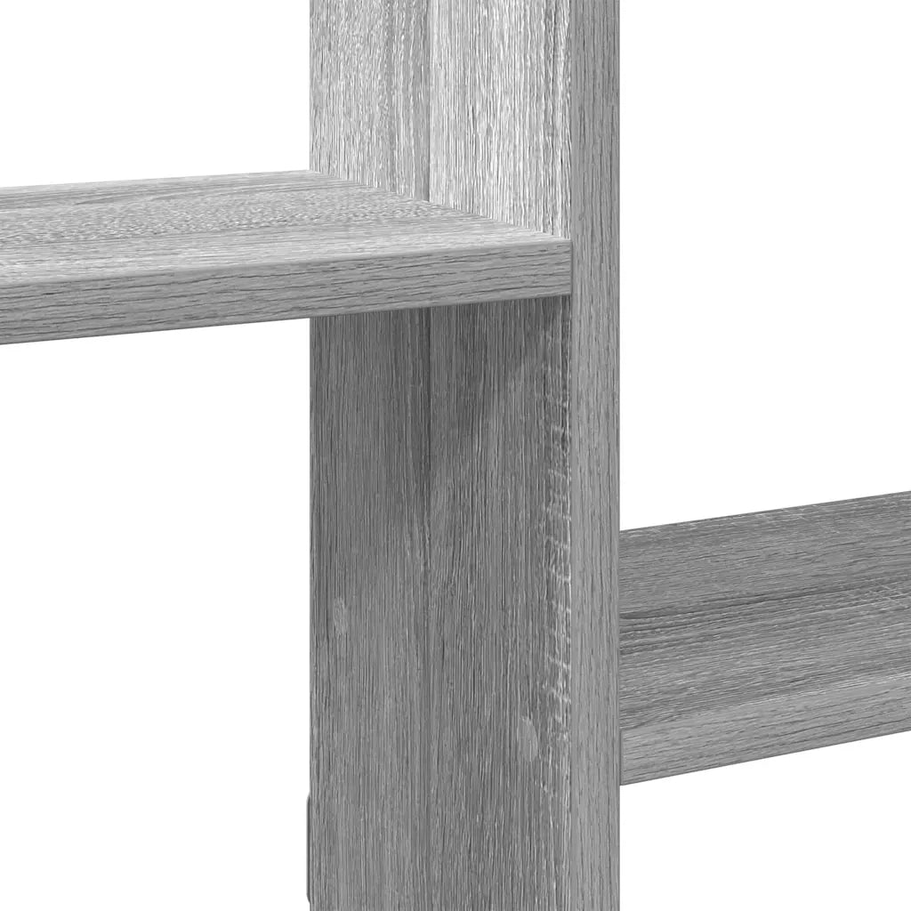 Mensola a Cubo da Parete 5 Scomparti Truciolato Sonoma Grigio 860000