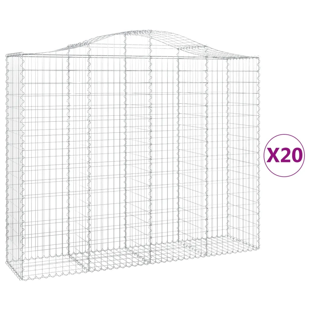 Cesti Gabbioni ad Arco 20 pz 200x50x160/180 cm Ferro Zincato 3145718