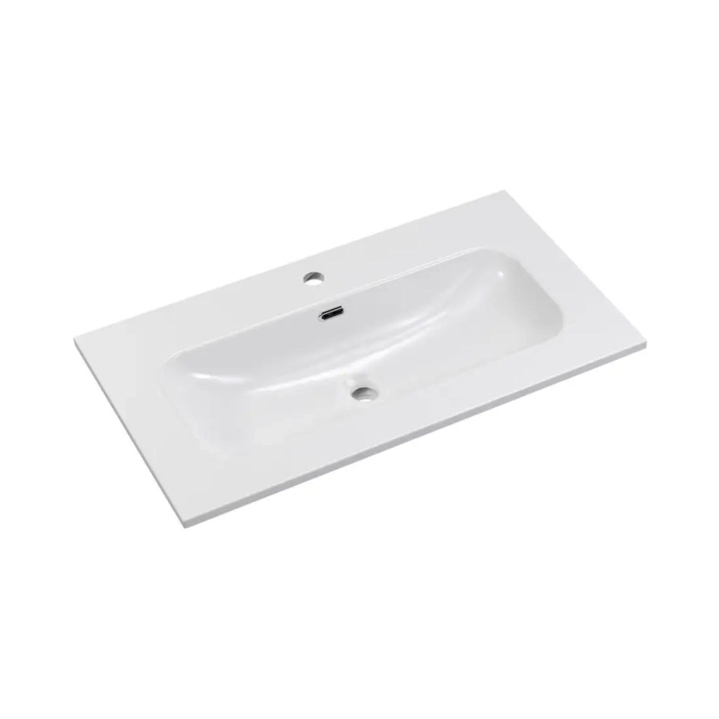 Set da bagno BRAZZA: mobile sotto lavabo 80cm + lavabo incassato rettangolare