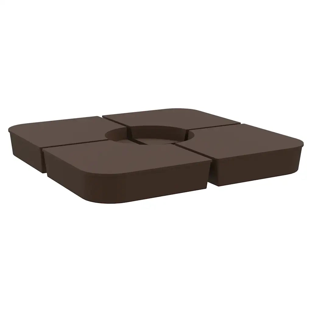 Set Base per Ombrellone-Supporto per ombrellone 4 pz con Supporto a Croce 100 kg PP 589825