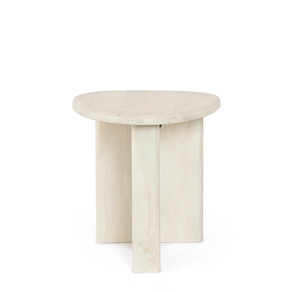 Tavolino in Legno di Mango Piano Ovale Finitura Naturale - ENIGMA