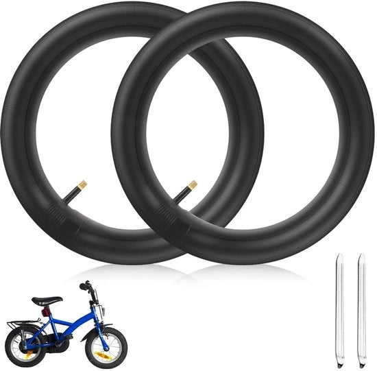 Bicicletta interna 40,6 cm x 1,75-2,125 - 2 pezzi - Robusta gomma a serpentina - Eterno chiuso - Valvola americana - Bicicletta interna di riserva - Interno della ruota