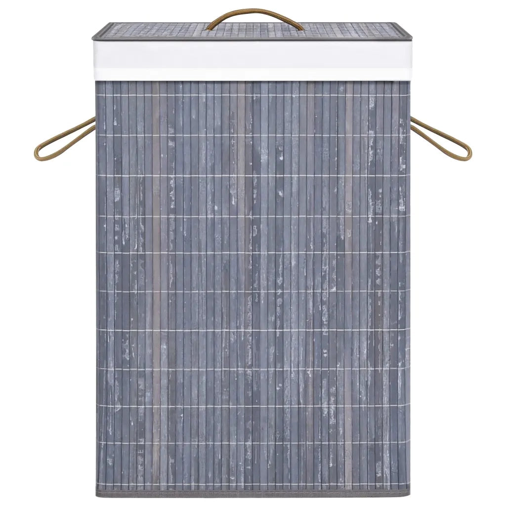 Cesto Portabiancheria in BambÃ¹ Grigio 72 L cod mxl 67782