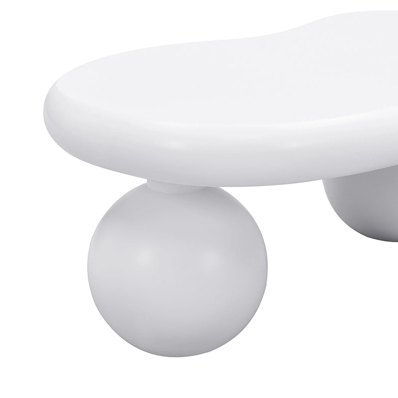 TAVOLINO BASSO A FORMA DI NUVOLA 95x62,5x32 cm MDF BIANCO con LED 16 colori