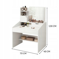 Toilette con specchio bianco trucco con cassetti scandinavo