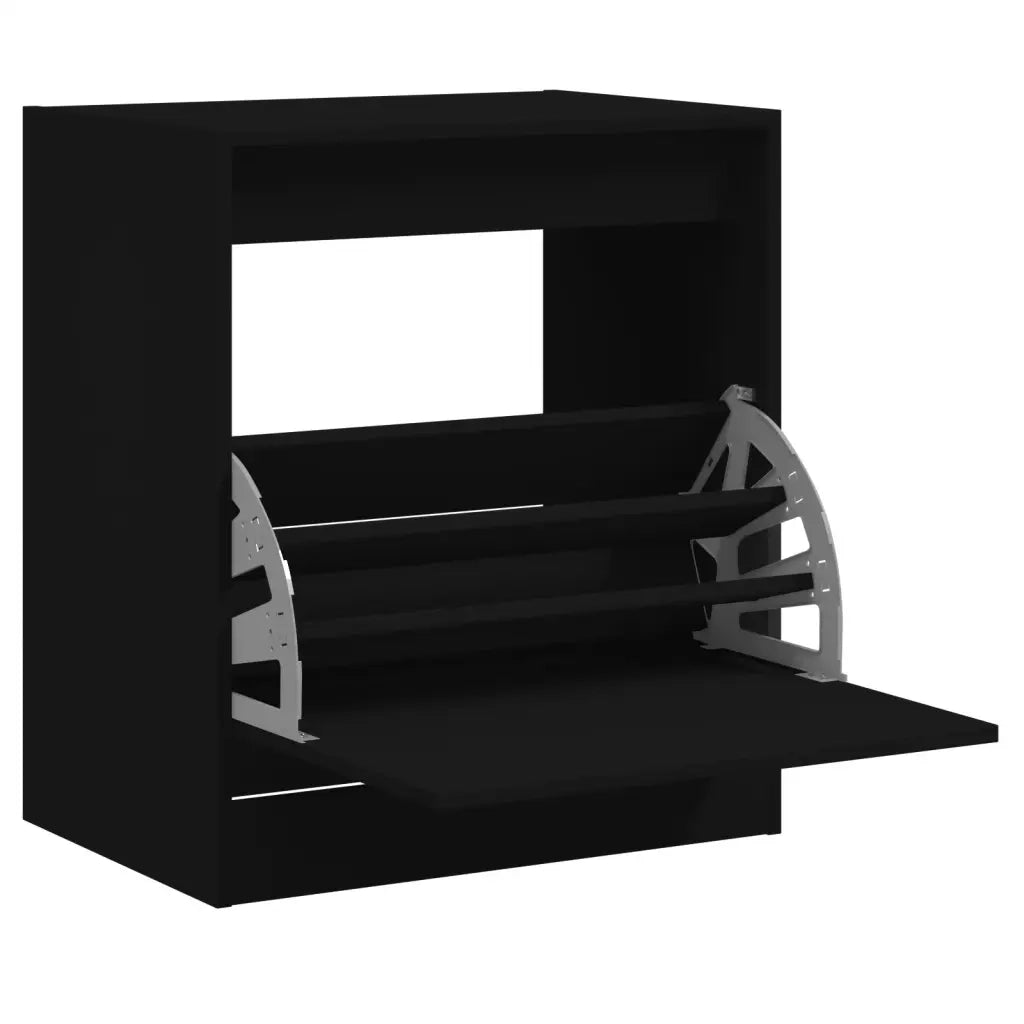 Scarpiera Nera 60x42x69 cm in Legno Multistrato 839981