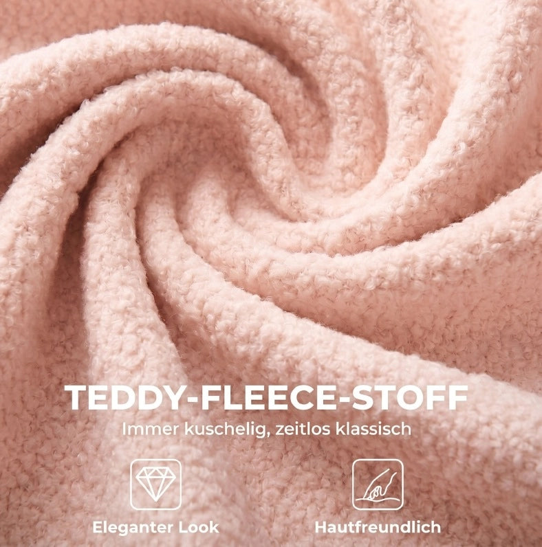 Sedia da ufficio rosa in teddy con ruote e altezza regolabile