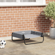 Letto Elevato per Cani Grigio Chiaro S Tessuto Oxford e Acciaio