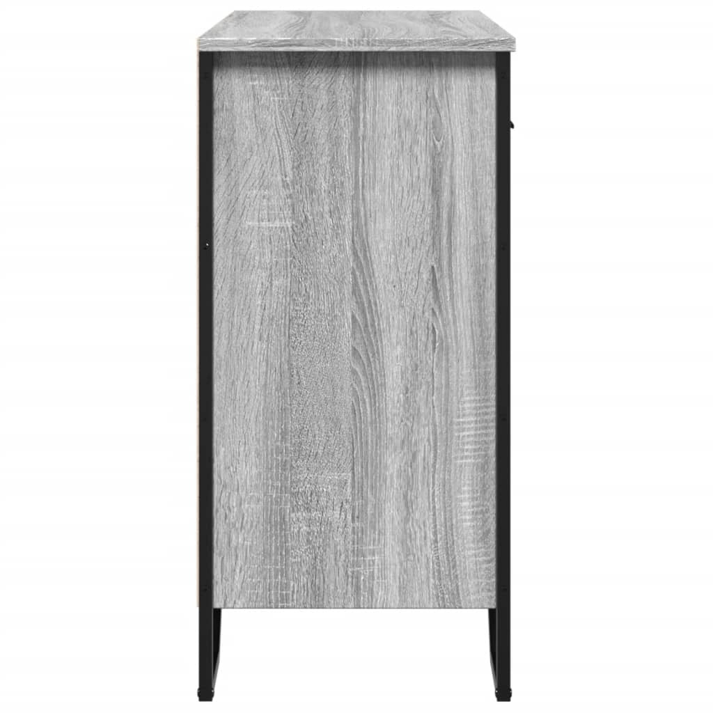 Buffet credenza cassettiera mobiletto mobile contenitore organizer cucina soggiorno rovere Sonoma 79,5 x 35,5 x 74,5 cm legno ingegnerizzato grigio 02_0036525