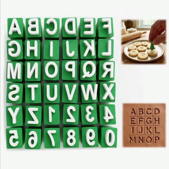 Set di 36 Stampa Alfabeto in Argilla - Alfabeto 3D Stampi in 36 pezzi