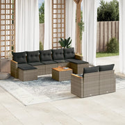 Set Divano da Giardino 10 pz con Cuscini Grigio in Polyrattancod mxl 113102