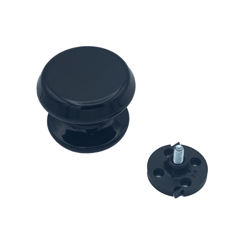Pomolo fisso per porta SAGUATTI 877/80QB in alluminio nero lucido