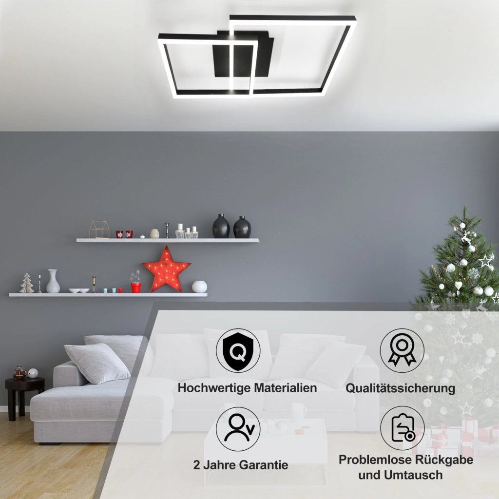ZMH Lampada da soffitto plafoniera LED moderna poligonale quadrata