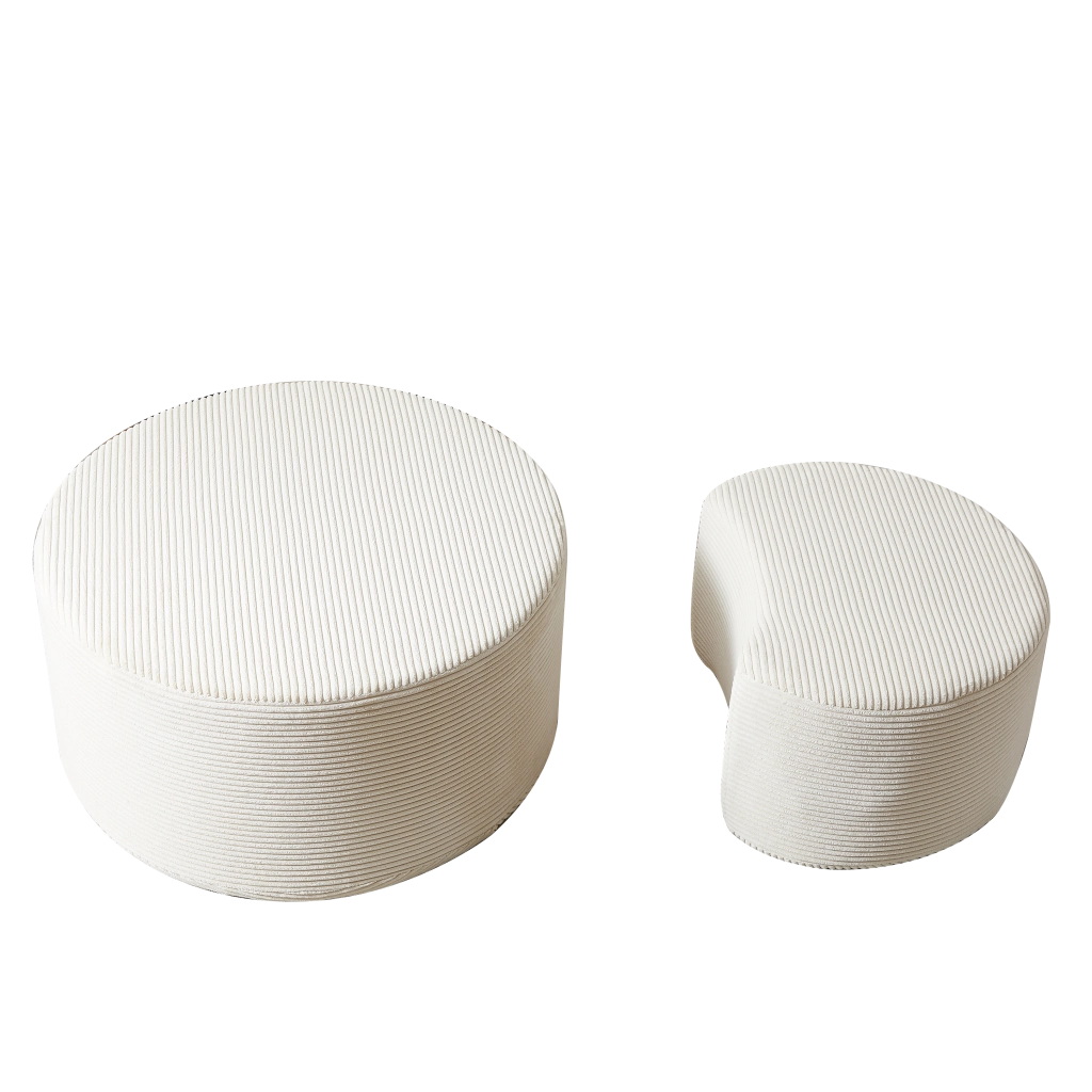 Set di tavolini da caff¨¨ rotondi imbottiti - Zephmum- 2 pezzi, schiuma, nessun montaggio