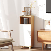 Mobiletto Bagno Salvaspazio 30x30x79,7 cm Rivestimento in Melamina Bianco e Legno