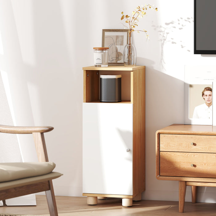 Mobiletto Bagno Salvaspazio 30x30x79,7 cm Rivestimento in Melamina Bianco e Legno