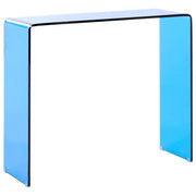 Consolle in vetro trasparente blu 90 x 30 cm rettangolare minimalista