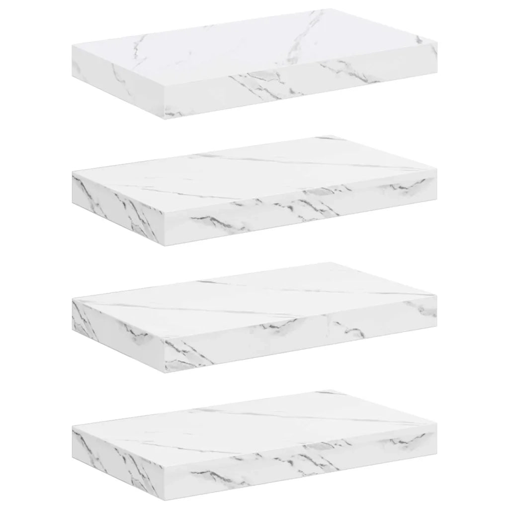 Scaffale da parete 4 pcs Marmo Bianco 40 x 23,5 x 4 cm 42019964