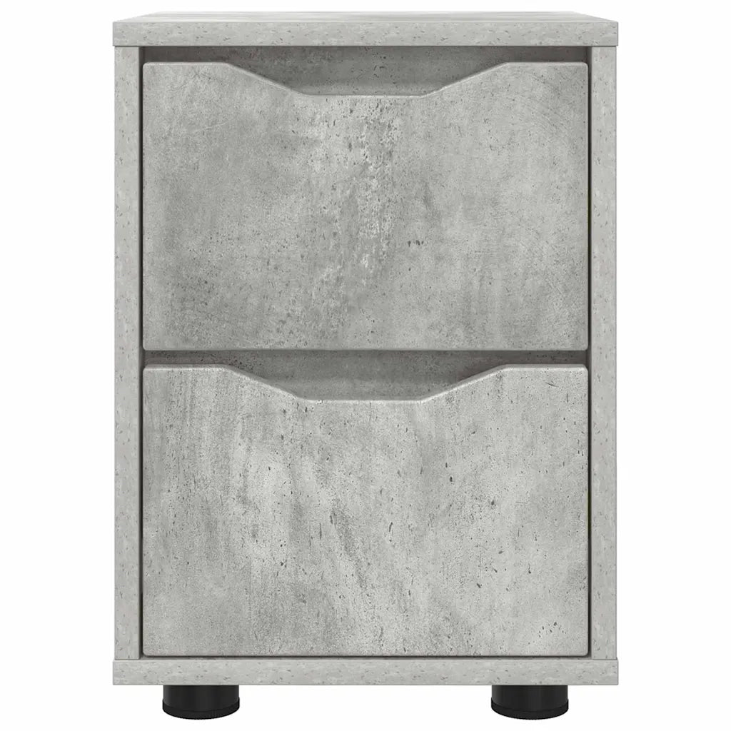 Comodino | Armadio da Notte | Mobiletto da notte Grigio cemento 30,5 x 30 x 43 cm Legno multistrato